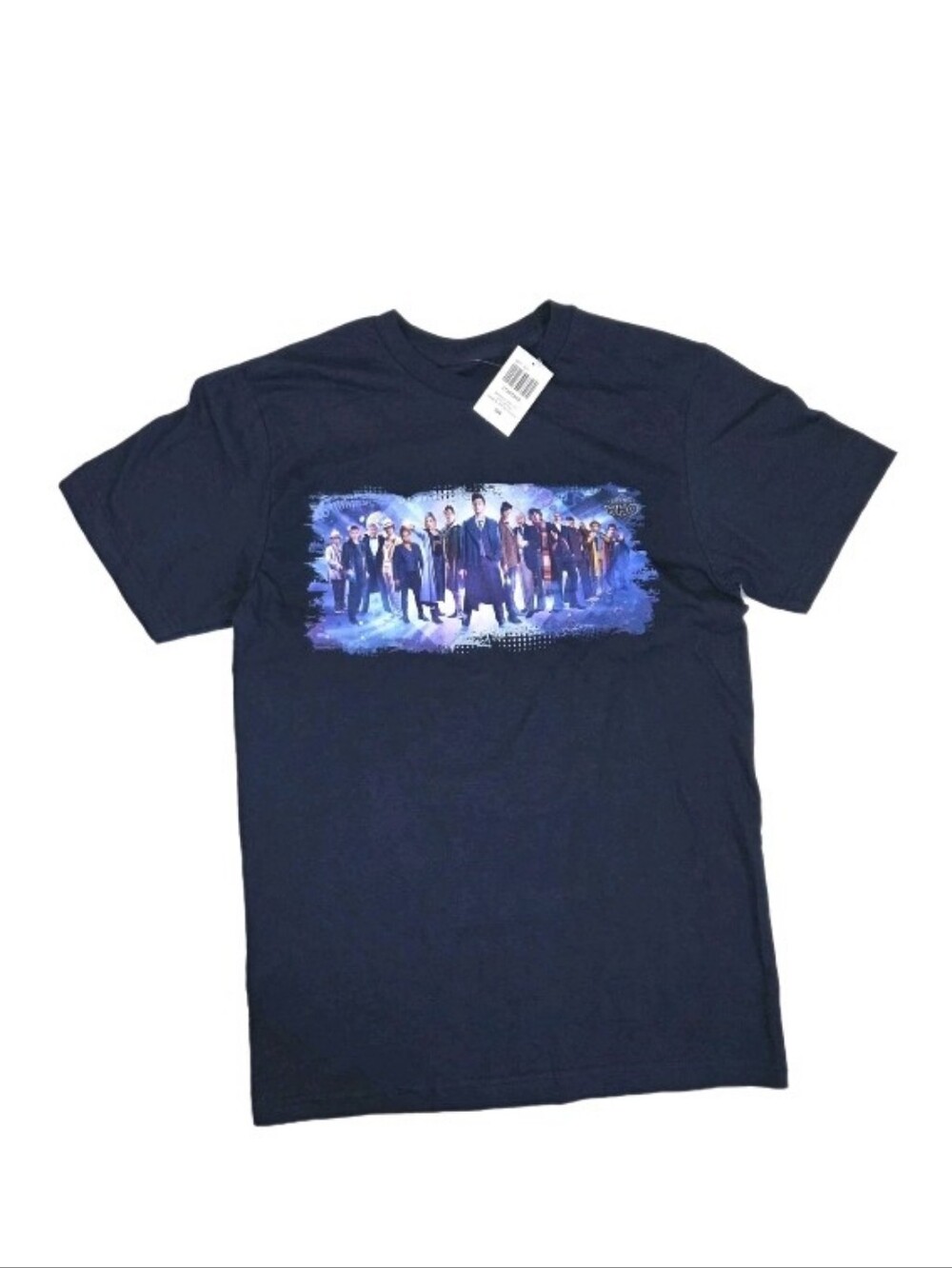 New Doctor Who Line Up Tee Size S Navy Blue 60 Years Exclusive Graphic Tee